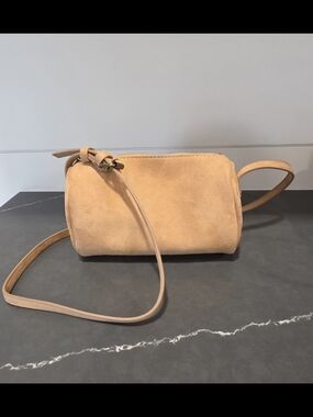 GAP Vegan Suede Mini Barrel Crossbody Bag